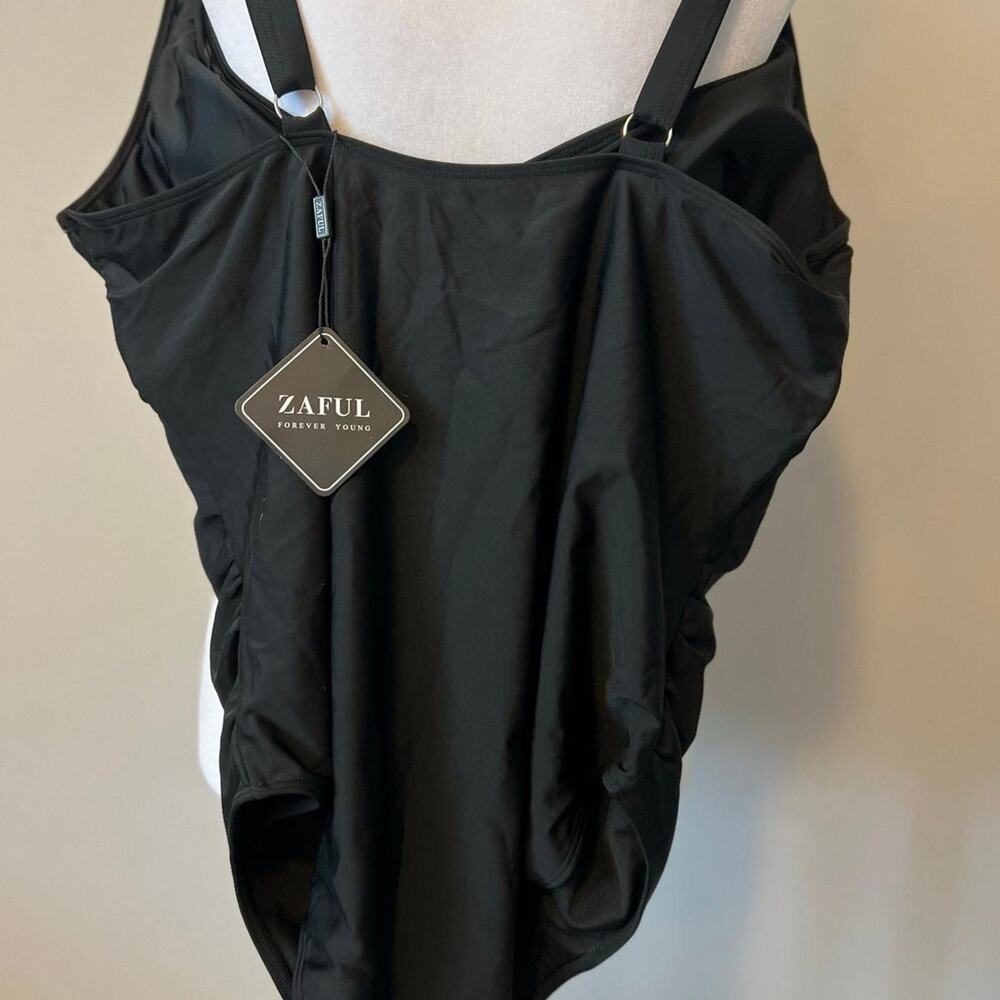 Zaful Black One-Piece Swimsuit with Mesh Detail (L12-14) - Picture 3 of 4